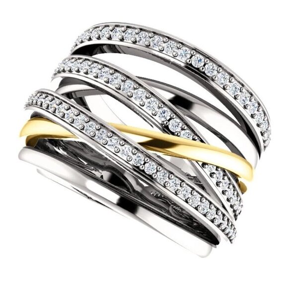 🎀 Multi Layer Stackable White Zircon Macro Pave Rings for Women, PD276